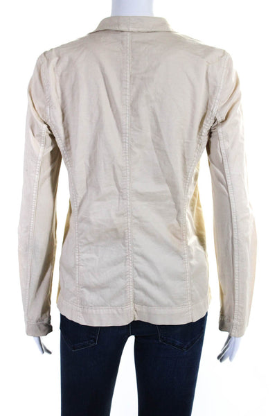 Pure DKNY Womens Asymmetrical Zip Gabardine Jacket Beige Size Petite