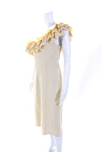 Susana Monaco Womens Sleeveless Square Neck Long Dress Wool White Size 10