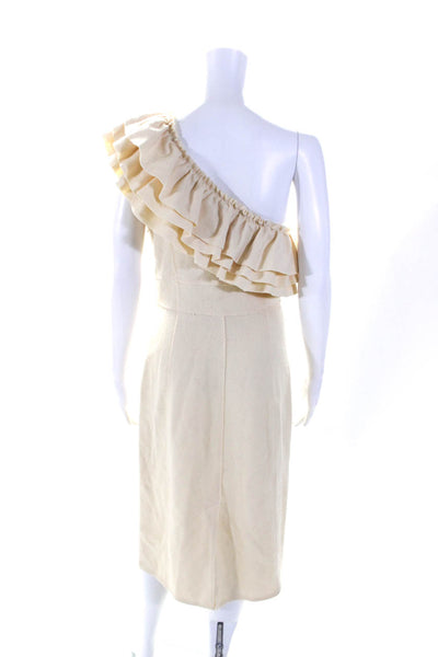 Susana Monaco Womens Sleeveless Square Neck Long Dress Wool White Size 10