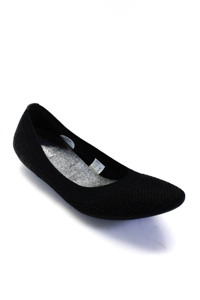 Allbirds Womens Round Toe Knitted Slip-On Textured Ballet Flats Black Size 9.5