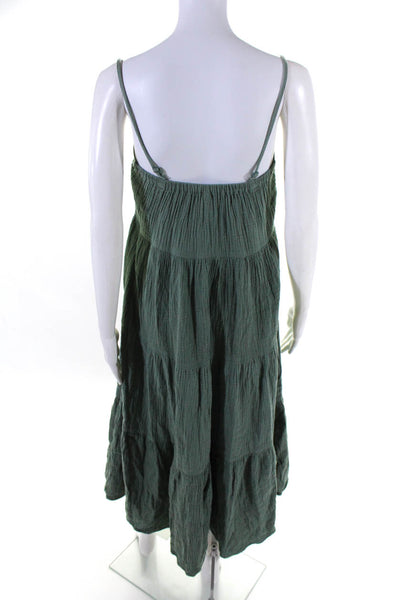 Rylee & Cru Womens Spaghetti Strap Sleeveless Sun Dress Green Size Extra Small