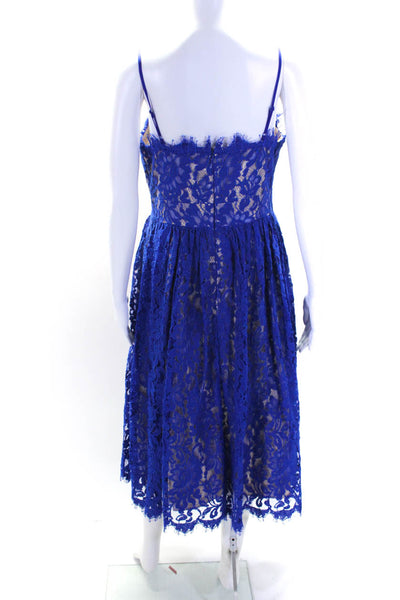 Eliza J Womens Spaghetti Strap Lace A Line Dress Blue Size 6