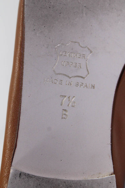 FS/NY Women's Round Toe Scallop Edge Slip-On Ballet Flat Shoe Camel Size 7.5
