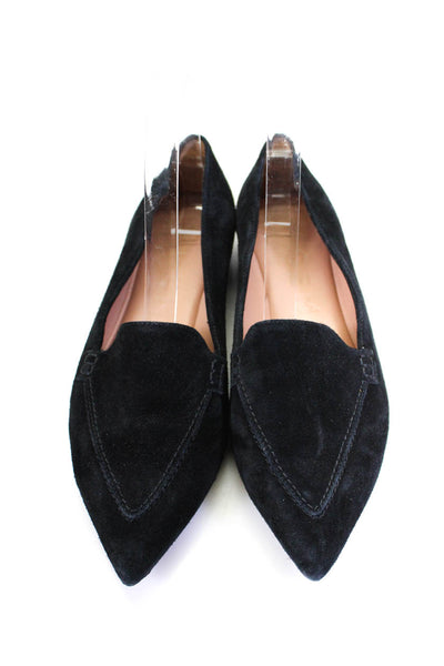 M.Gemi Women's Pointed Toes Slip-On Suede Work Wear Flat Shoes Black Size 7.5