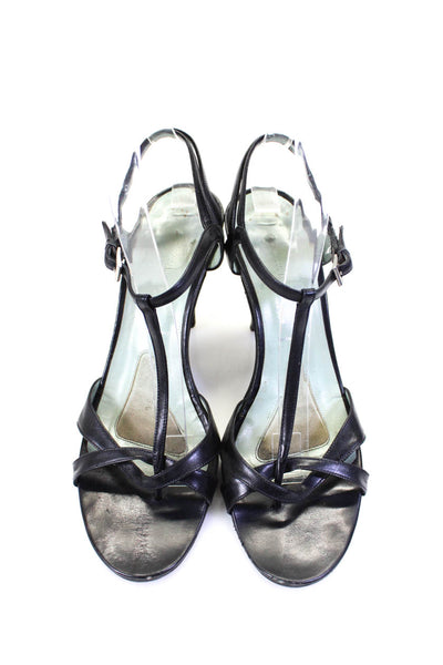 Sigerson Morrison Women's Open Toe Strappy Cone Heels Sandals Black Size 8