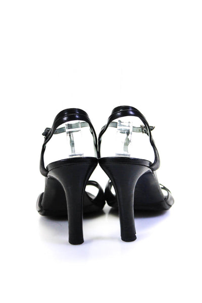 Sigerson Morrison Women's Open Toe Strappy Cone Heels Sandals Black Size 8