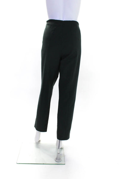 Akris Womens Mid Rise Slim Leg Cropped Pants Dark Green Cotton Size 16