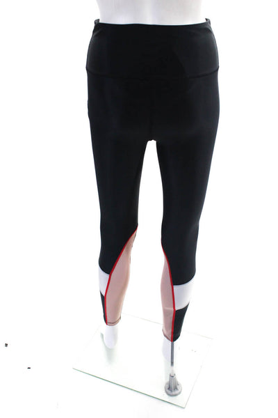 PE Nation Womens Mesh Color Block Leggings Pants Black Red Size Medium