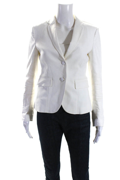 Rag & Bone Womens Two Button Notched Lapel Blazer Jacket White Cotton Size 0