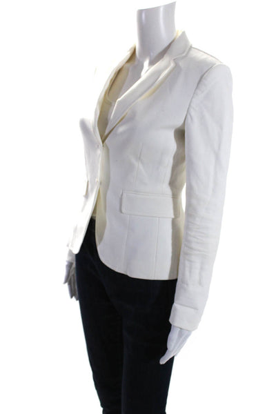 Rag & Bone Womens Two Button Notched Lapel Blazer Jacket White Cotton Size 0