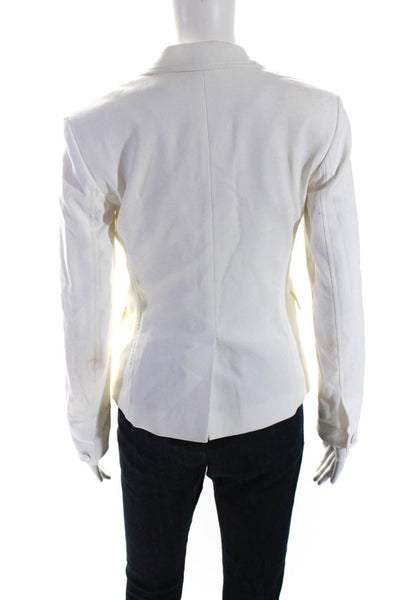 Rag & Bone Womens Two Button Notched Lapel Blazer Jacket White Cotton Size 0