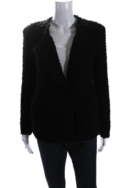 IRO Womens Double Button V Neck Knit Palie Jacket Black Wool Size FR 34