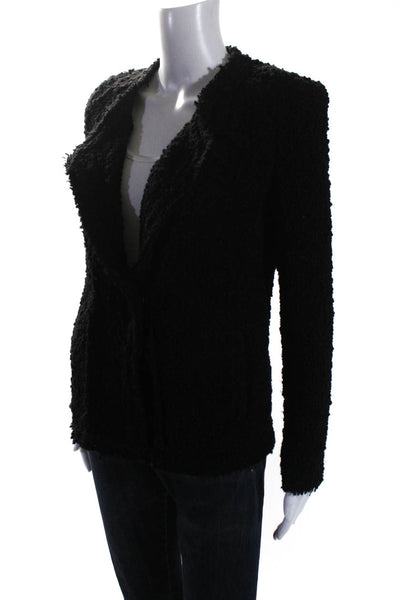 IRO Womens Double Button V Neck Knit Palie Jacket Black Wool Size FR 34