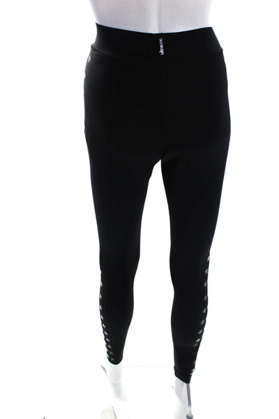 Ultracor Womens Knit Star Printed High Rise Leggings Pants Black Black Size M