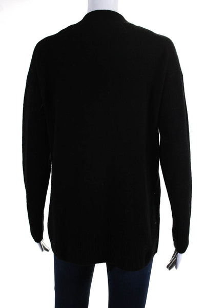 Frame Womens V Neck Oversize Button Up Cardigan Sweater Black Cashmere Size XS