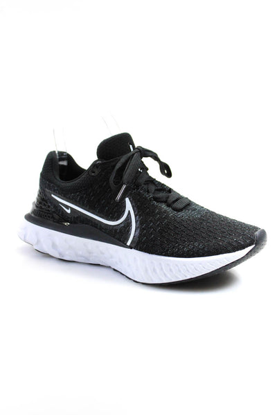 Nike Womens Mesh Textured Lace-Up Tied Round Toe Running Sneakers Black Size 8