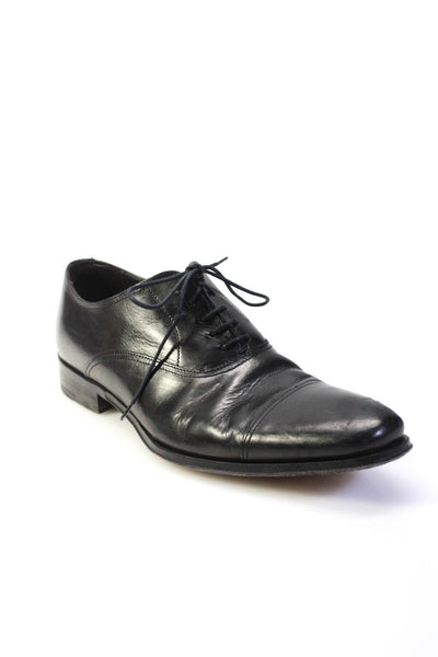 To Boot New York Mens Aidan Almond Toe Leather Oxfords Black Size 9