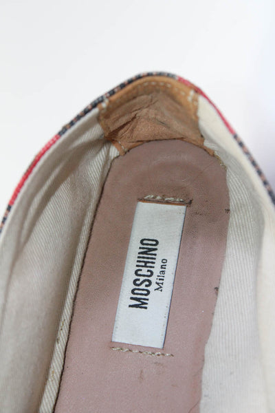 Moschino Womens Slip On Monogram Mushroom Espadrilles Loafers Brown Size 39