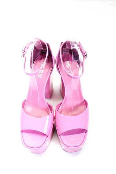 Paris Texas Womens Patent Leather Ankle Strap Platform Sandals Pink Size 40 10