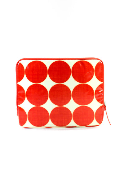 Kate Spade Womens Insulated Polka Dot Zip Around Red Flat Makeup Case Bag