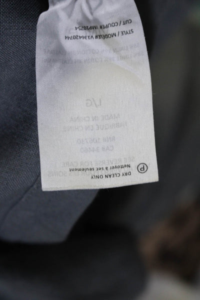 Vince Womens Drawstring High Rise Straight Leg Linen Pants Gray Size Large