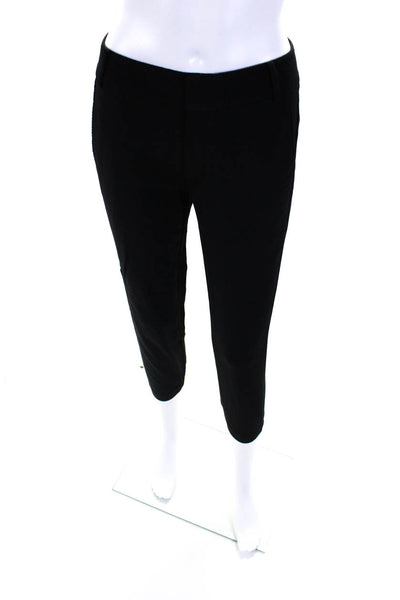 Helmut Lang Womens Wool Hook & Eye Tapered Slip-On Zip Dress Pants Black Size 0