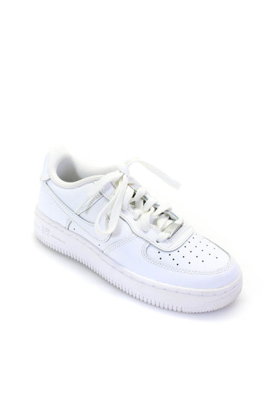 Nike Childrens Boys Leather Lace Up Low Top Sir Force One Sneakers White Size 4.