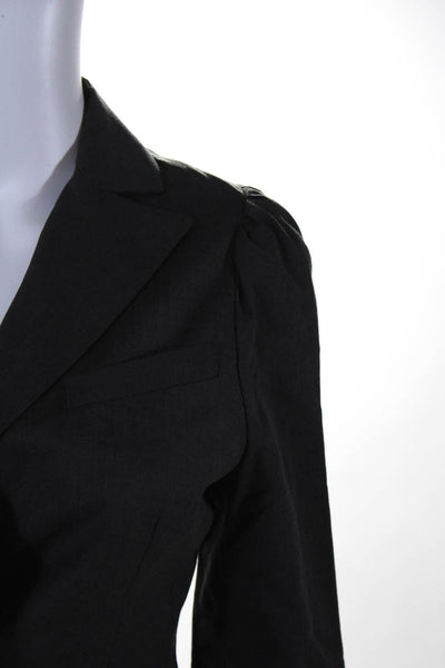 BCBGMAXAZRIA Womens Gray Wool Blend One Button Long Sleeve Blazer Size XS
