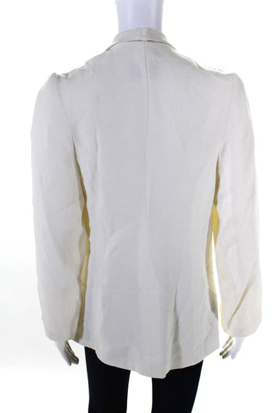 Valentino Miss V Womens Hook Button Front Collared V Neck Jacket White Size 6