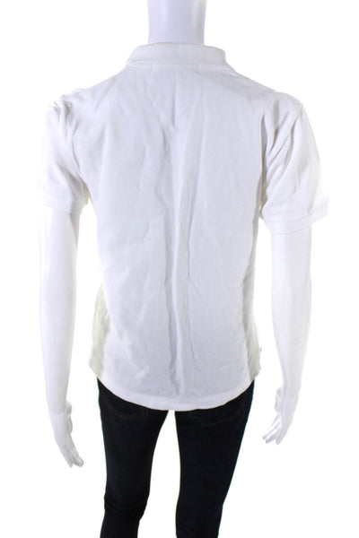 Play Comme Des Garcons Boys Cotton Short Sleeve Polo Shirt White Size L