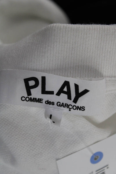 Play Comme Des Garcons Boys Cotton Short Sleeve Polo Shirt White Size L