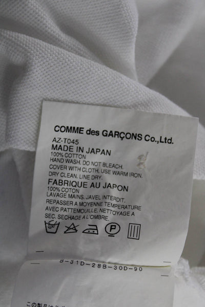 Play Comme Des Garcons Boys Cotton Short Sleeve Polo Shirt White Size L