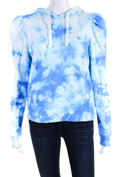 Generation Love Womens Pullover Fleece Lined Tie Dyed Hoodie Sweater Blue Small