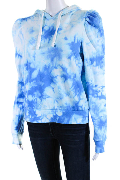 Generation Love Womens Pullover Fleece Lined Tie Dyed Hoodie Sweater Blue Small