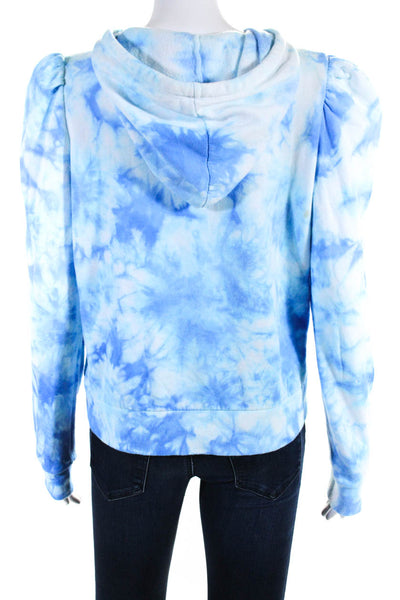 Generation Love Womens Pullover Fleece Lined Tie Dyed Hoodie Sweater Blue Small