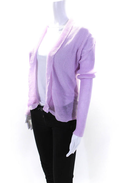 Eileen Fisher Womens Long Sleeve Thin Knit Cardigan Sweater Pink Size Small