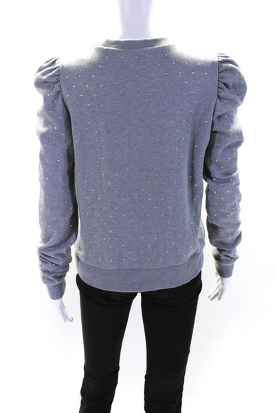 Generation Love Womens Long Sleeve Crew Neck Studded Sweater Gray Size Small