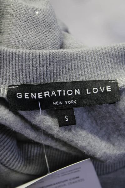 Generation Love Womens Long Sleeve Crew Neck Studded Sweater Gray Size Small