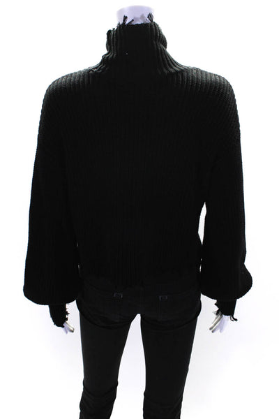 525 America Womens Thick Knit Long Sleeve Turtleneck Sweater Black Size Small