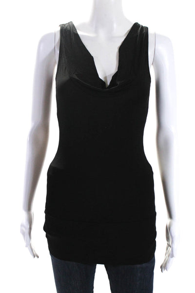 Bailey 44 Womens Solid Black Drape Neck Sleeveless Blouse Top Size S