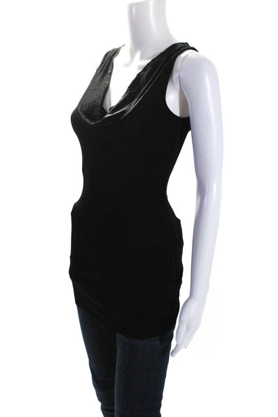 Bailey 44 Womens Solid Black Drape Neck Sleeveless Blouse Top Size S