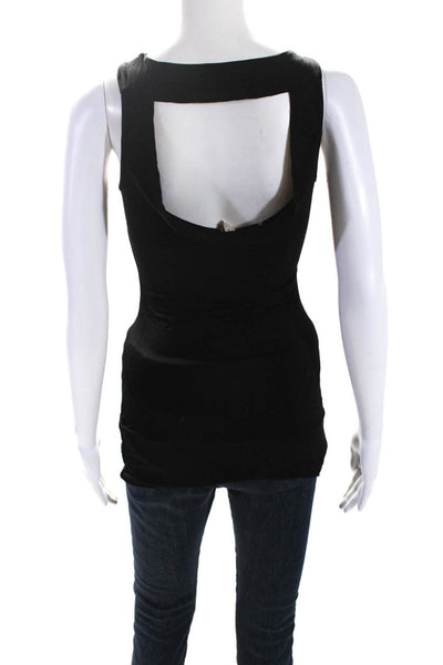 Bailey 44 Womens Solid Black Drape Neck Sleeveless Blouse Top Size S