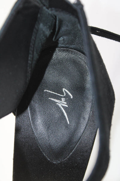 Giuseppe Zanotti Womens Spike Studded Stiletto Sandals Black Suede Size 38 8
