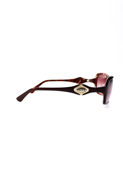 Emilio Pucci Womens Dark Red Embellished Sides Sunglasses