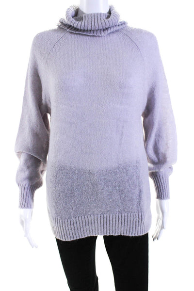 Toccin Womens Knit Long Sleeve Pullover Turtleneck Sweater Top Purple Size 4