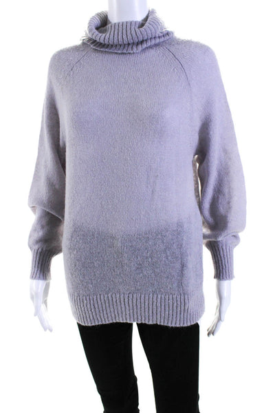 Toccin Womens Knit Long Sleeve Pullover Turtleneck Sweater Top Purple Size 4