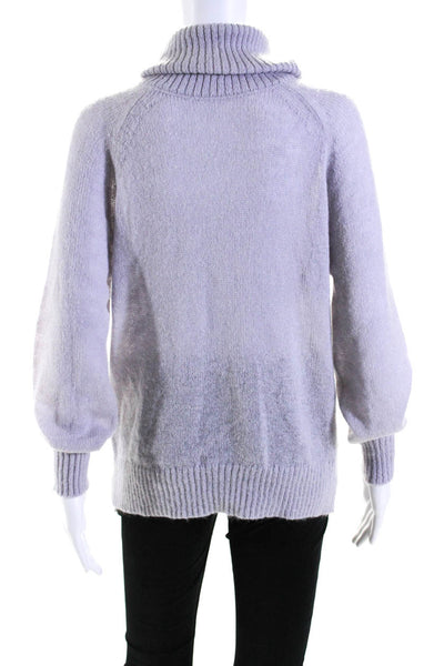 Toccin Womens Knit Long Sleeve Pullover Turtleneck Sweater Top Purple Size 4