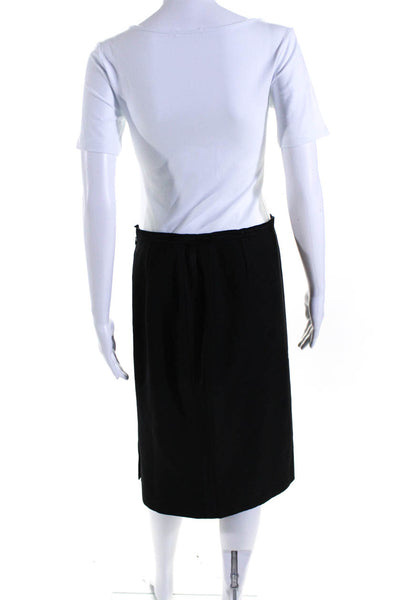 Escada Womens Lined Wool Knee Length Straight Pencil Skirt Black Size 40