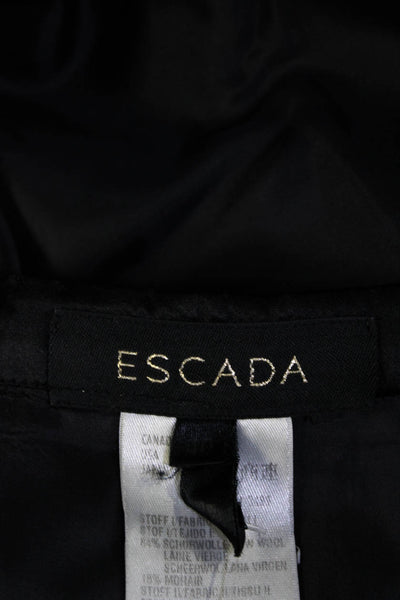 Escada Womens Lined Wool Knee Length Straight Pencil Skirt Black Size 40