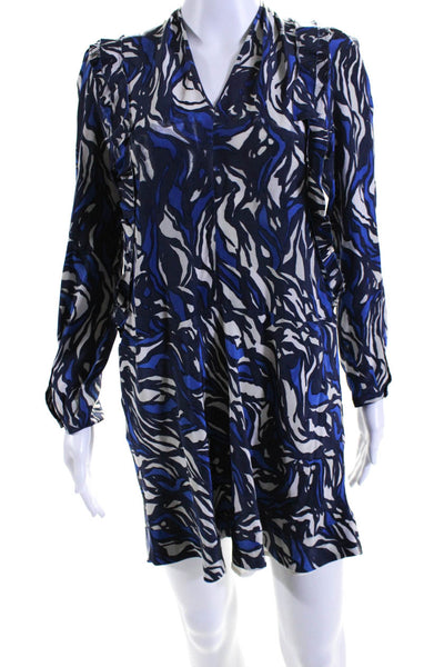 Isabel Marant Etoile Womens Long Sleeve V Neck Dress Blue Size Medium